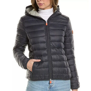 Save The Duck Angy Hooded Puffer Jacket Size 2/M Plumtech